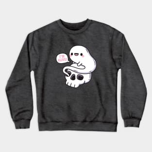 Cute Ghost Coming Out Of Skeleton Skull, Im Alive Funny Crewneck Sweatshirt